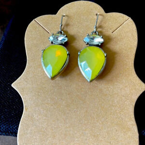 NWT Yellow Crystal Teardrop Earrings